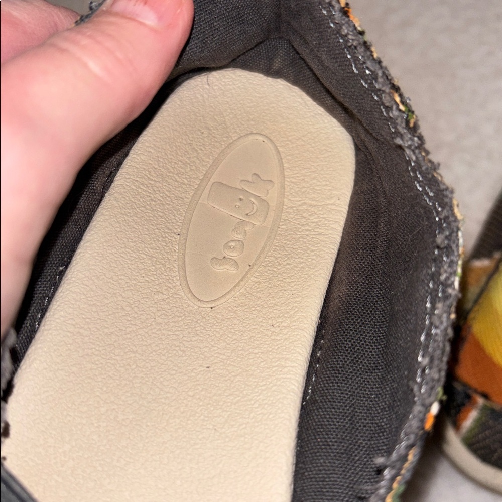 SANUK CHARCOAL MULTI DONNA BLANKET SIDEWALK SURFER SHOES Womens size 6 - Picture 5 of 5